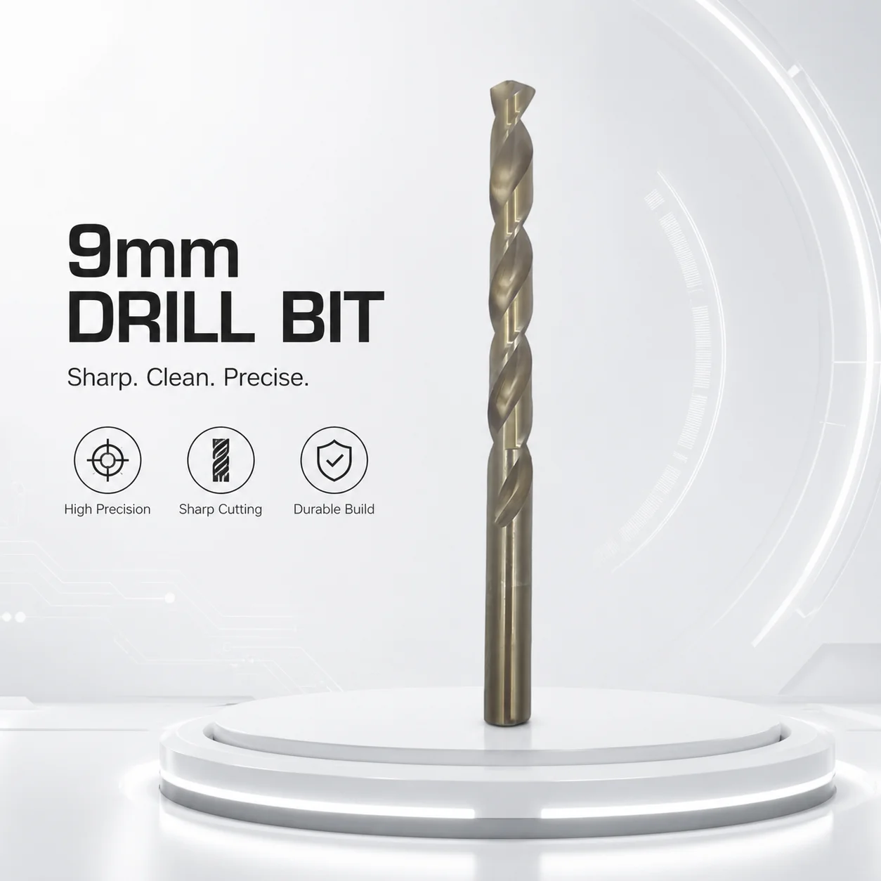 9mm Cobalt HSS Twist Drill Bit Straight Shank Sharp High Hardness Drill Bit for Stainless Steel Wood Plastic DIY Power Tool