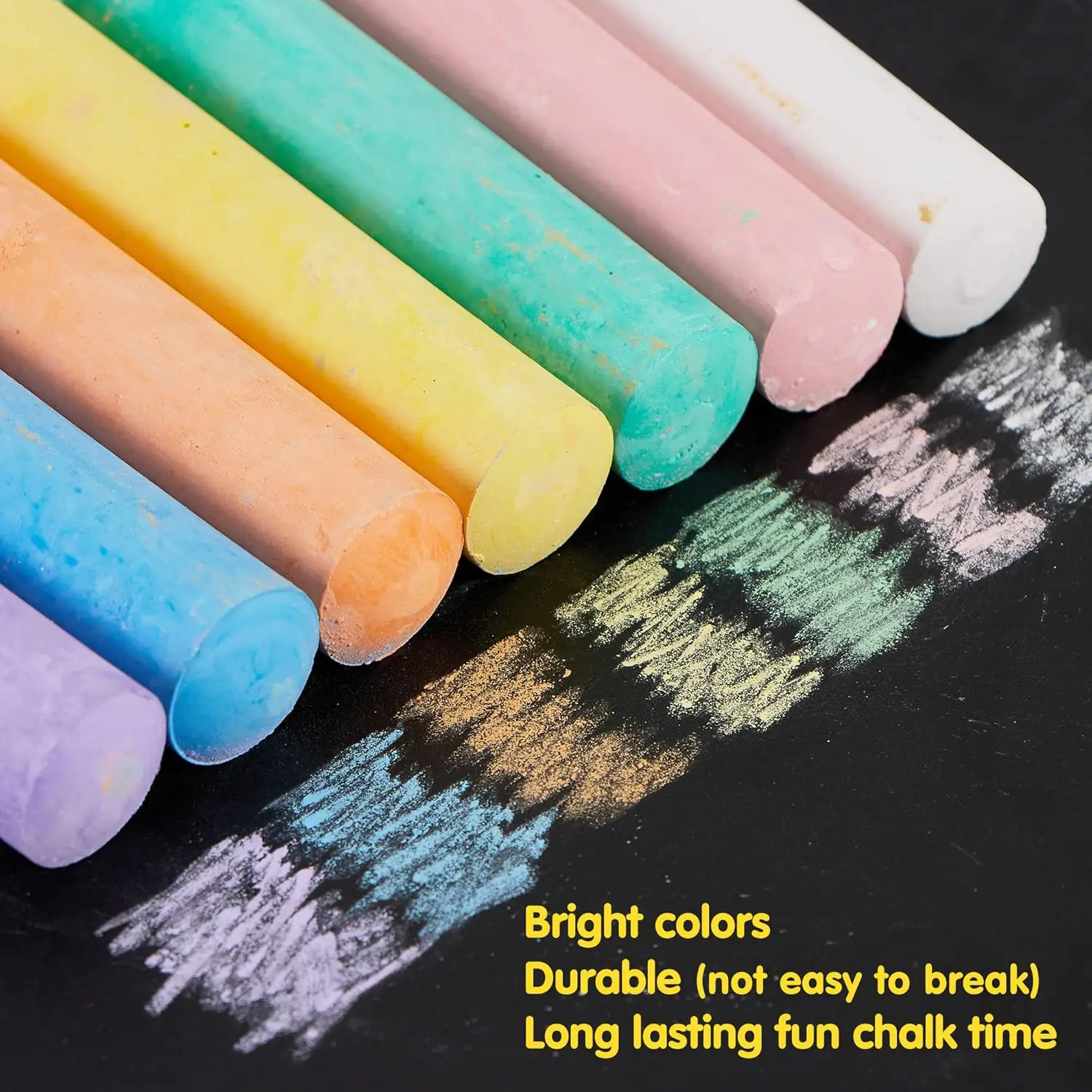 160 PCS Sidewalk Chalks Set Non-Toxic Washable Jumbo Chalk for Outdoor Art Play Painting on Chalkboard Blackboard and Playground