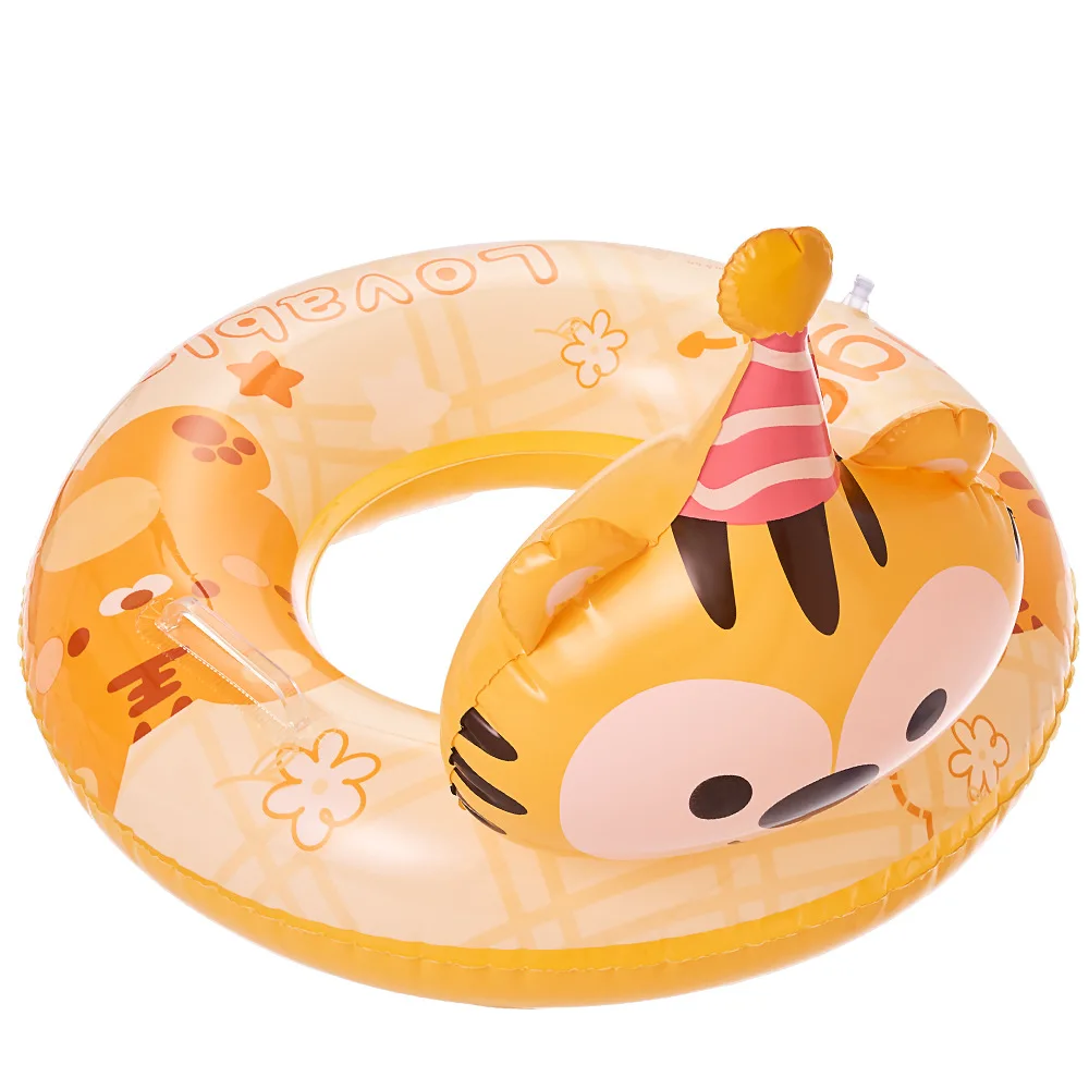 Kids Yellow Tiger Swimming Ring Inflatable Pool Float For 1-9 Years Old Boy Girl Water Play Swimming Pool Toys Swimming Circle