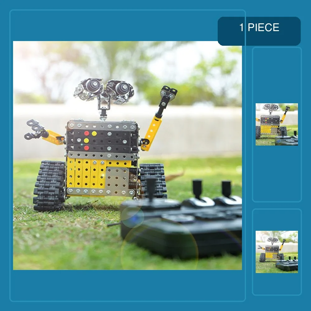 3D DIY metal assembly kit building block car construction alloy forklift bulldozer robot remote control car toy boy child