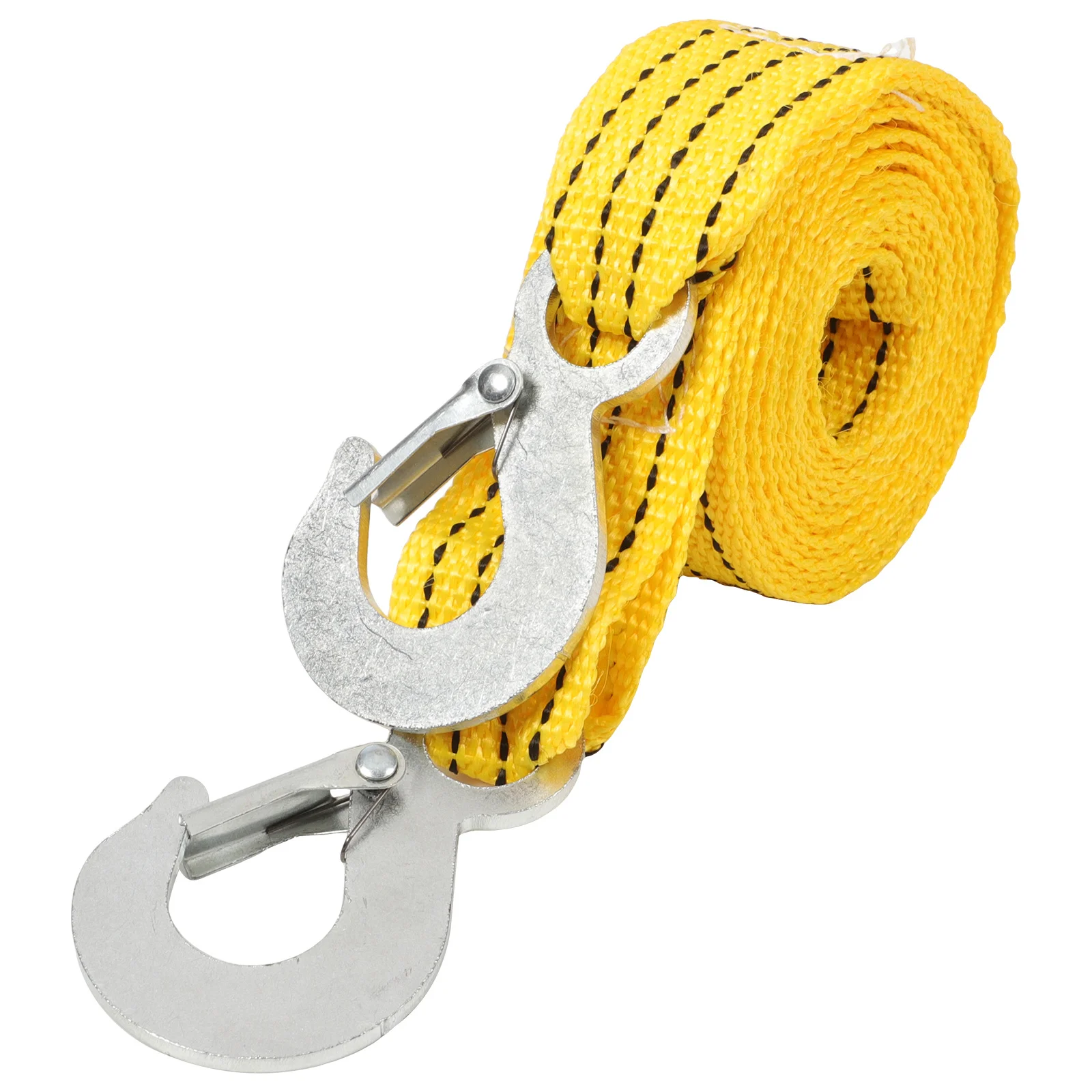 2 طن نايلون مقطورة سيارة الأصفر الفلورسنت الثقيلة حبل للسحب للاسترداد في الهواء الطلق النسر هوك ونش حبل مع السنانير #1