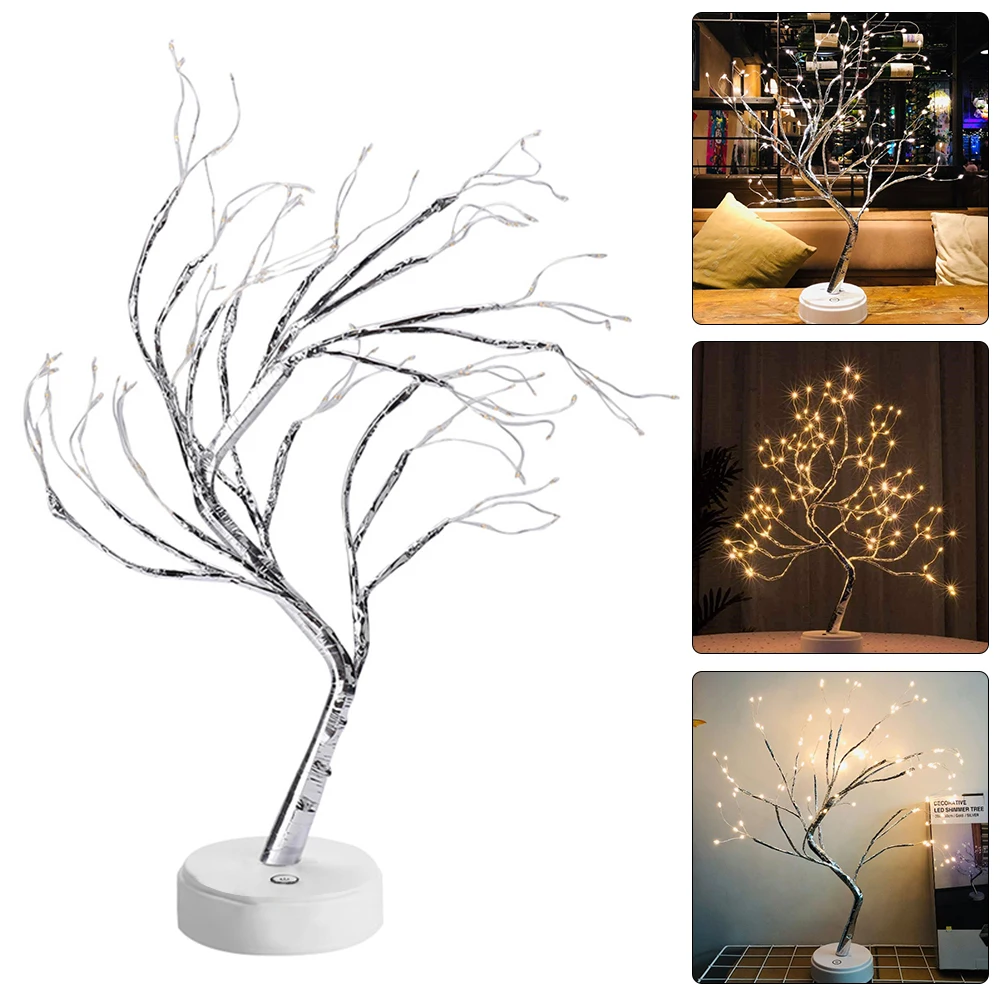 LED Night Light Tree Bonsai Lamp Eid Table Light for Home Party Bedroom Desk Decorati Ambient Lamp Waterproof Lighting Fixtures