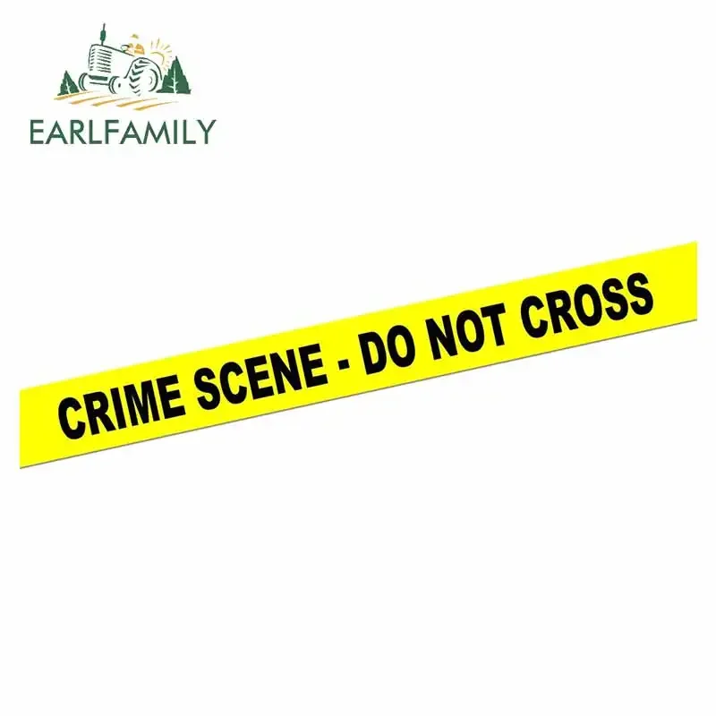 EARLFAMILY 15cm x 1.5cm Caution Tape Decal Crime Scene - Do Not Cross Car Sticker Window Bumepr Decoration Warning Stickers