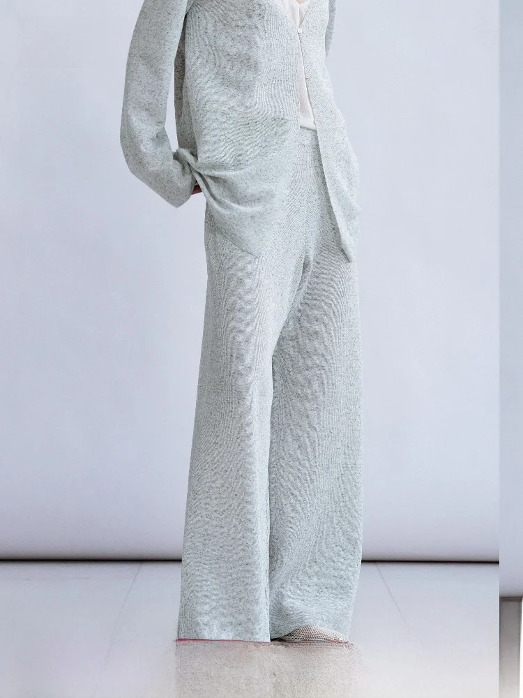 

ZynnI оригинальный дизайн, художественные расклешенные брюки в горошек, льняная смесь, прямые повседневные брюки с эластичной резинкой на талии