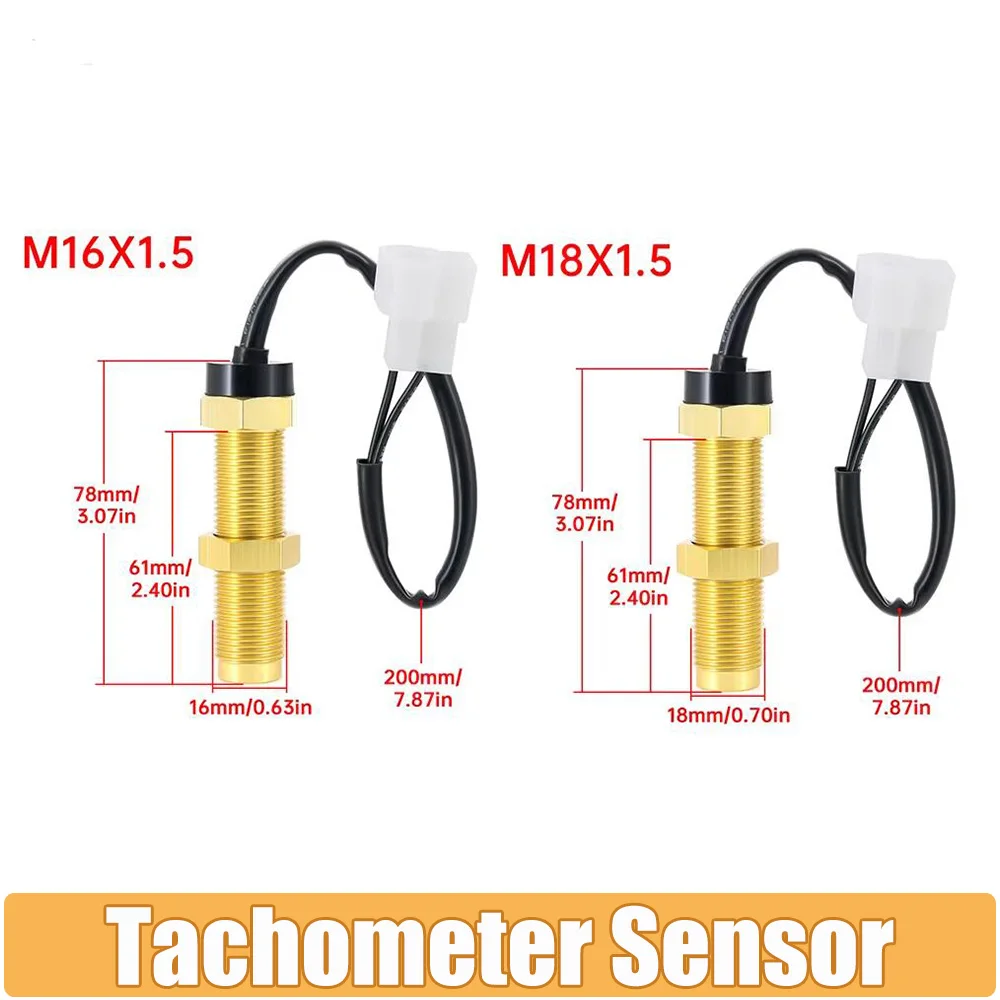 M16x1, 5 m18x1, 5 Drehzahl messer 1,5mm Kabellänge Auto LKW Yacht Boot Sensor passend für Diesel Drehzahl messer Dieselmotor