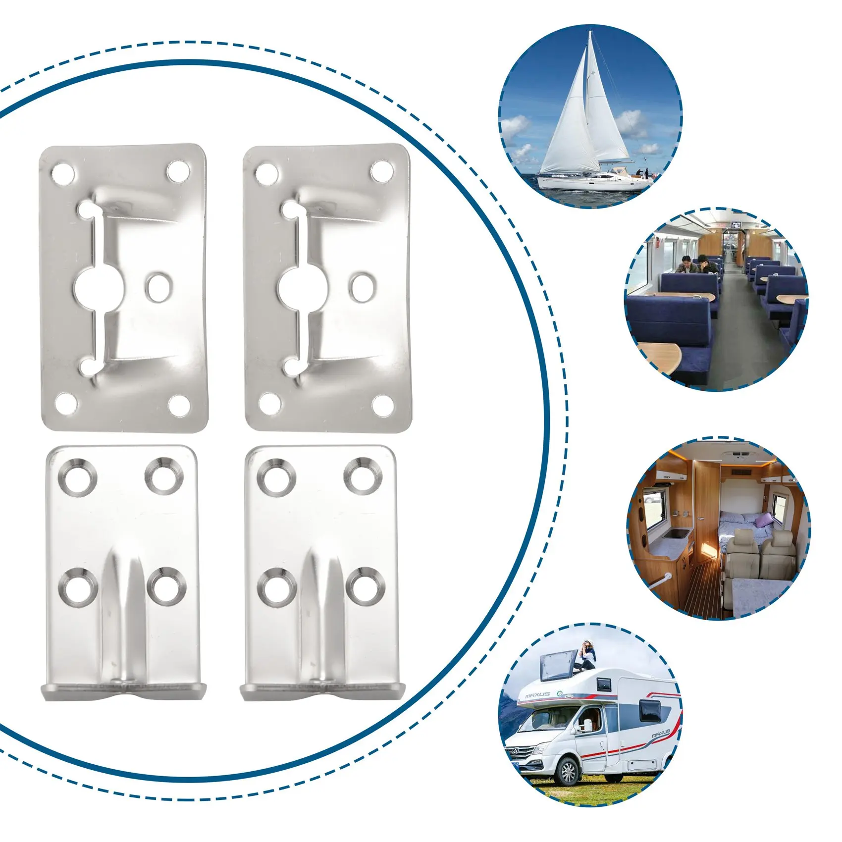 Ensemble de chevilles rapides de table en acier inoxydable de qualité marine, utilisation parfaite pour la maison, le bateau, les accessoires marins, le matériel, 2 ensembles