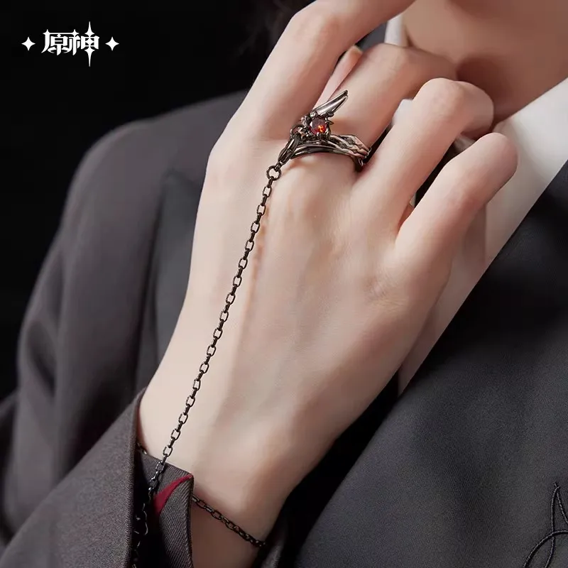 

Кольцо miHoYo Game Peruere, официальное кольцо Genshin Impact Arlecchino, ожерелье, комплект колец, аксессуары для одежды, подарки для косплея на Хэллоуин