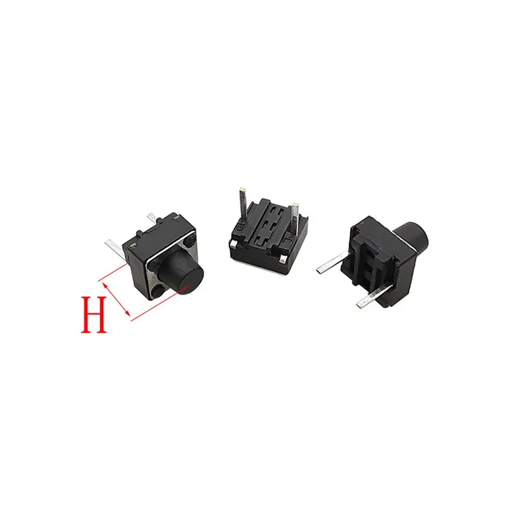 50/100Pcs 6x6mm Tactile Switch 4.3/5/6/7/8/9mm 2 Pin Tact Push Button Micro Touch Push Button DIP Switch