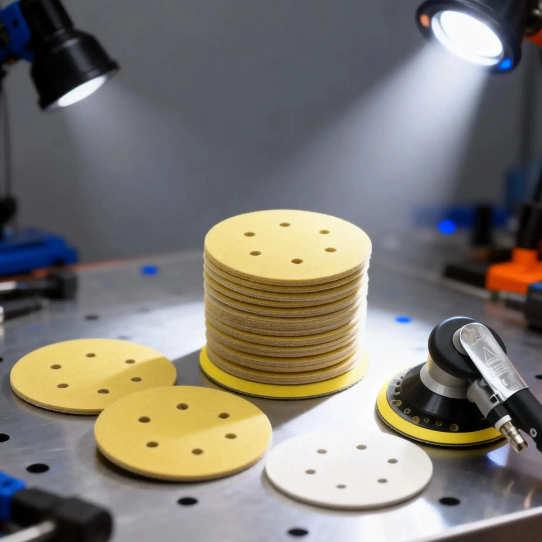 Dry Grinding Disc 6-Inch 6-Hole Sanding Disc Flocking Drawn for Auto Hardware Woodware Sanding And Polishing 80-600 Grit