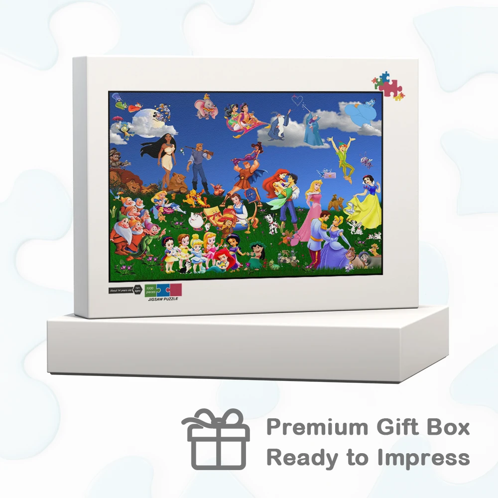 Personaggi Disney Puzzle di cartoni animati Bellissimo sfondo di prateria Giochi e puzzle Puzzle di carta trasparente cielo blu per adulti