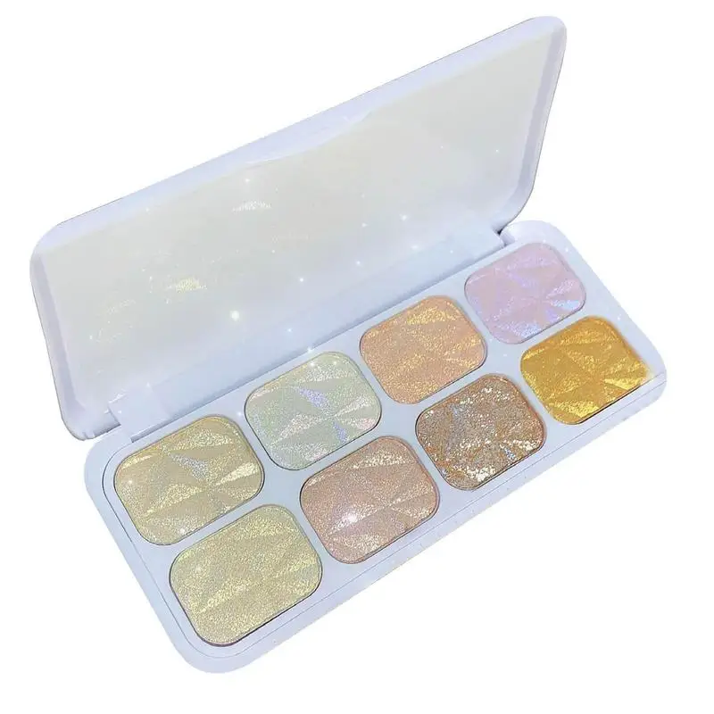 Make-Up Palet Oogschaduw Glitter 8 Kleuren Sparkle Shimmer Oogschaduw Goud Hoogtepunt Make-Up Pallet Sterk Gepigmenteerde Kleurrijke