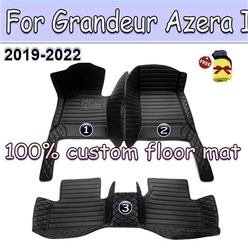 Car Mats For Hyundai Grandeur Azera IG 2019~2022 Anti-dirt Pad Carpets Leather Floor Mat Rugs Pad Interior Parts Car Accessories