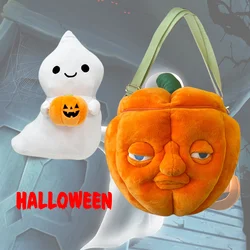 33cm Anime Pumpkin Plush Backpack Halloween Ghost Doll Pumpkin Pillow Lantern Bags Horror Cartoon Accessories Toy Girls Gifts