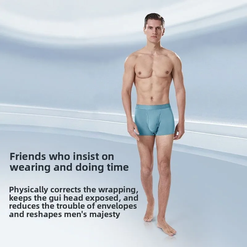 رجل القلفة فصل الملابس الداخلية رصاصة الحقيبة مشروط السروال تنفس منتصف الخصر سراويل بوكسر تصميم عزل مريح