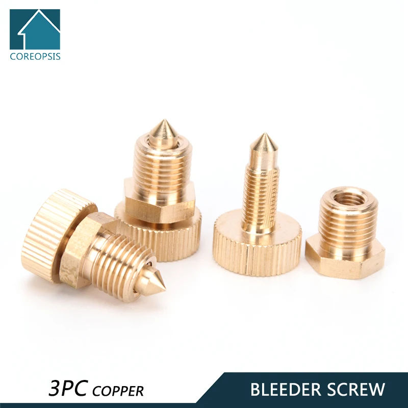 

High Pressure Air Bleed Screw Copper Safety Bleeder Valve 3-Stage Pump Spare Parts Replacement Kit PCP Air Pumps Parts 3pcs/set