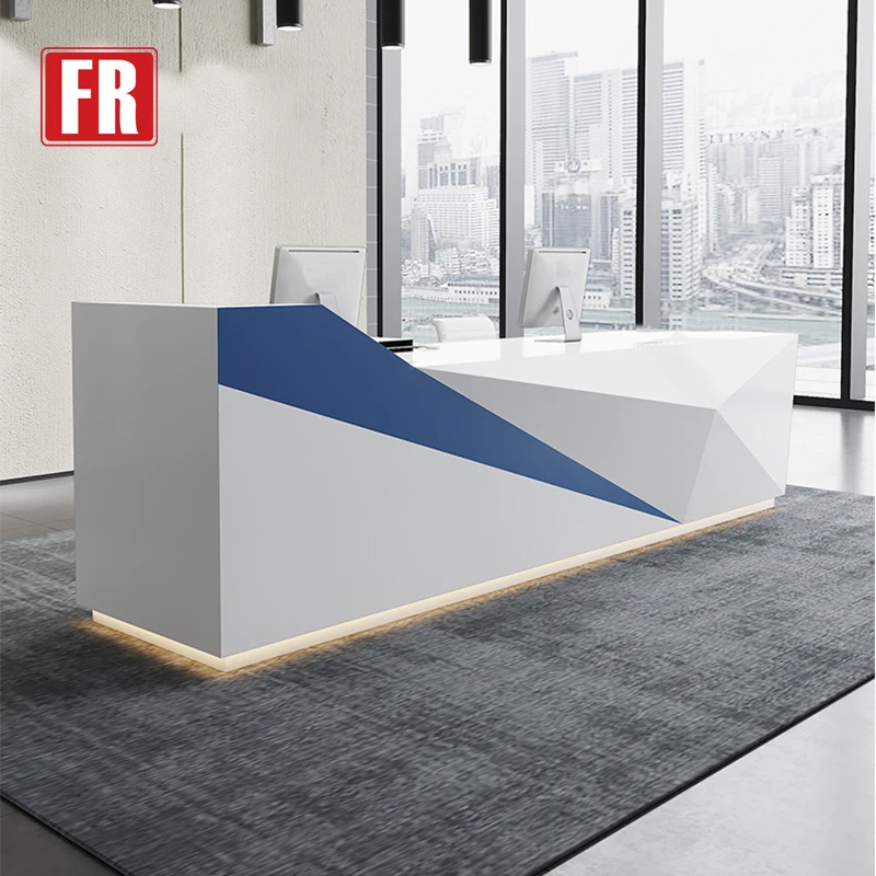 custom.Modern Office Reception Desk Salon Reception Desk White  Luxury Reception Counter