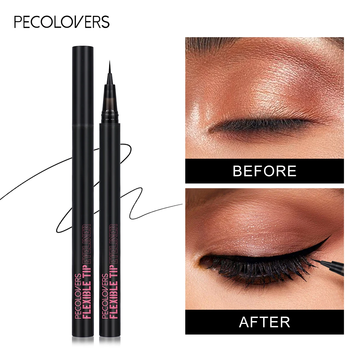 3pcs Ultra-Fine Eyeliner Eyeliner Liquid,Quick-Drying,ปากกาอายไลเนอร์,ยาวนาน,กันน้ําอายไลเนอร์STICK