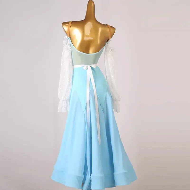 

Stage Clothes Womens Dress Waltz Dance Suit Ballroom Costume Party Sequin Outfits 2026 Long Sleeve Stadium Modern Costumes