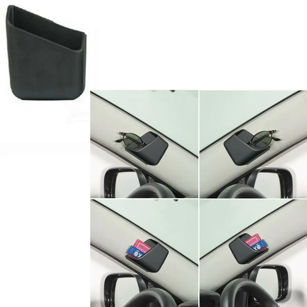 

2x Car Storage Boxes Adhesive Storage Boxes For Convenient Organisation Utility Boxes For Small Items Mobile Phone Storage Pouch