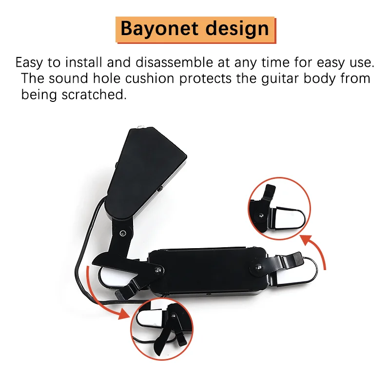 12 Sound Hole Guitar Pickup Acoustic Classical Guitar Transducer with Tone and Volume Control for Acoustic guitar