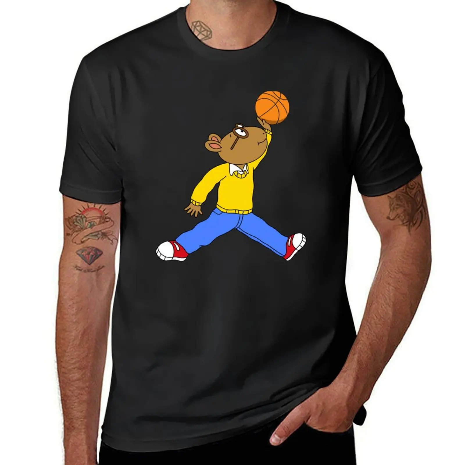 

Футболка Arthur Jumpman, милая одежда, рубашки в стиле аниме, модные рубашки с графическим рисунком, простые футболки для мужчин