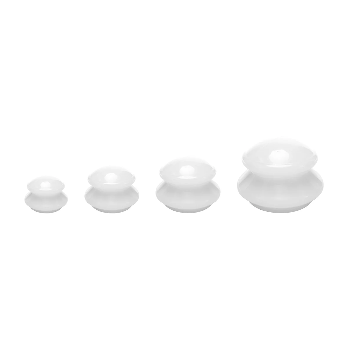 White Vacuum Cans Massage Silicone Cupping Moisture Absorber Ventouse Anti Cellulite Physical Therapy Health Care Device 4 Pcs