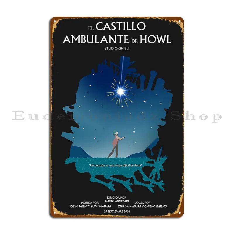 Howl S Moving Castle Metal Plaque Poster Print Cinema Pub Cinema Garage Tin Sign Poster