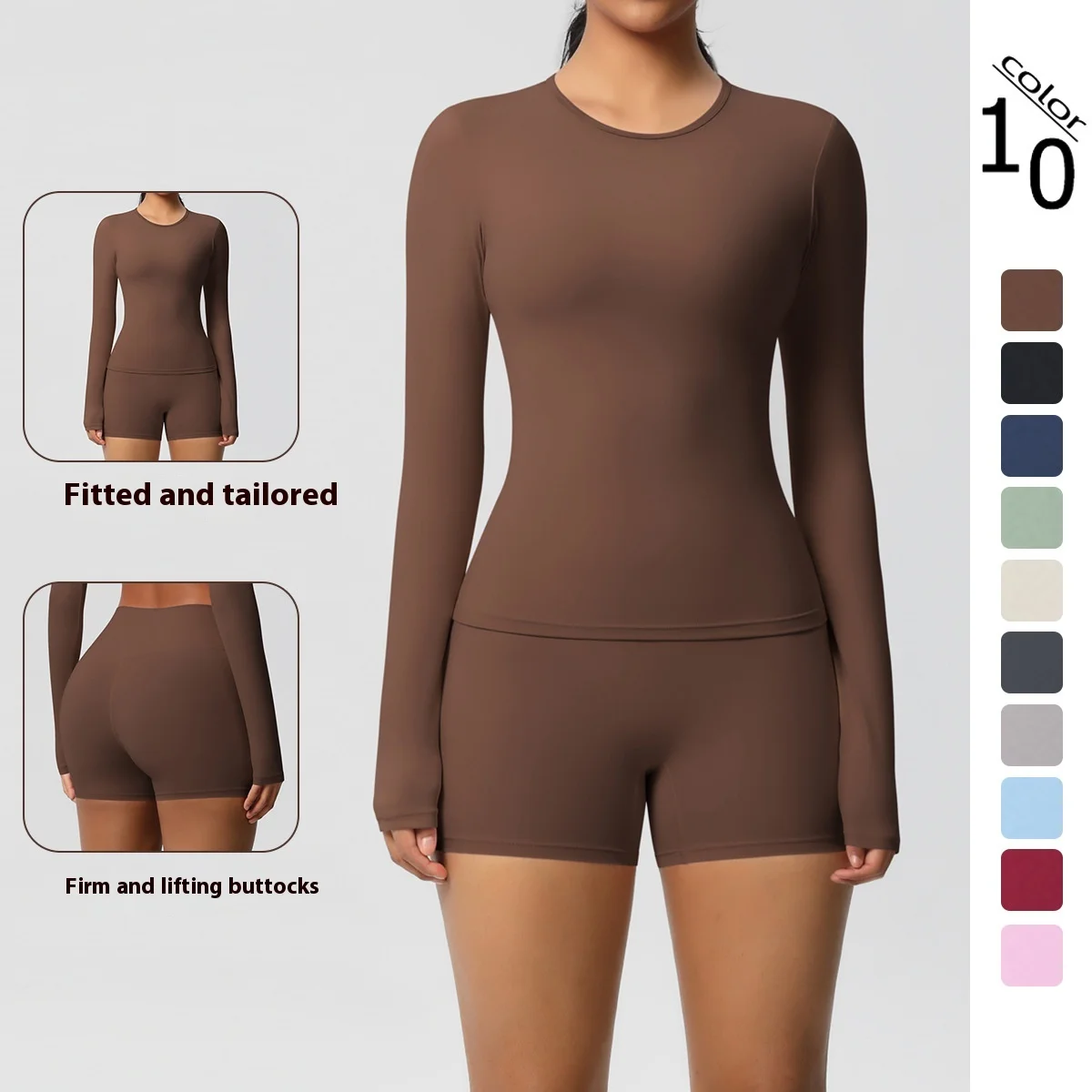 EU/US Solid Color Double-Brushed Yoga Set – Breathable & Tight Fit for Running, Gym & Workout, Women’s 2-Piece Activewear