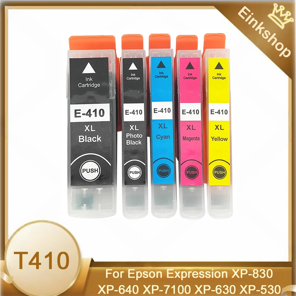 5pcs 410xl Ink Cartridge Replacement for Epson 410XL 410 XL T410XL Use for Expression XP-830 XP-640 XP-7100 XP-630 XP-530 XP635