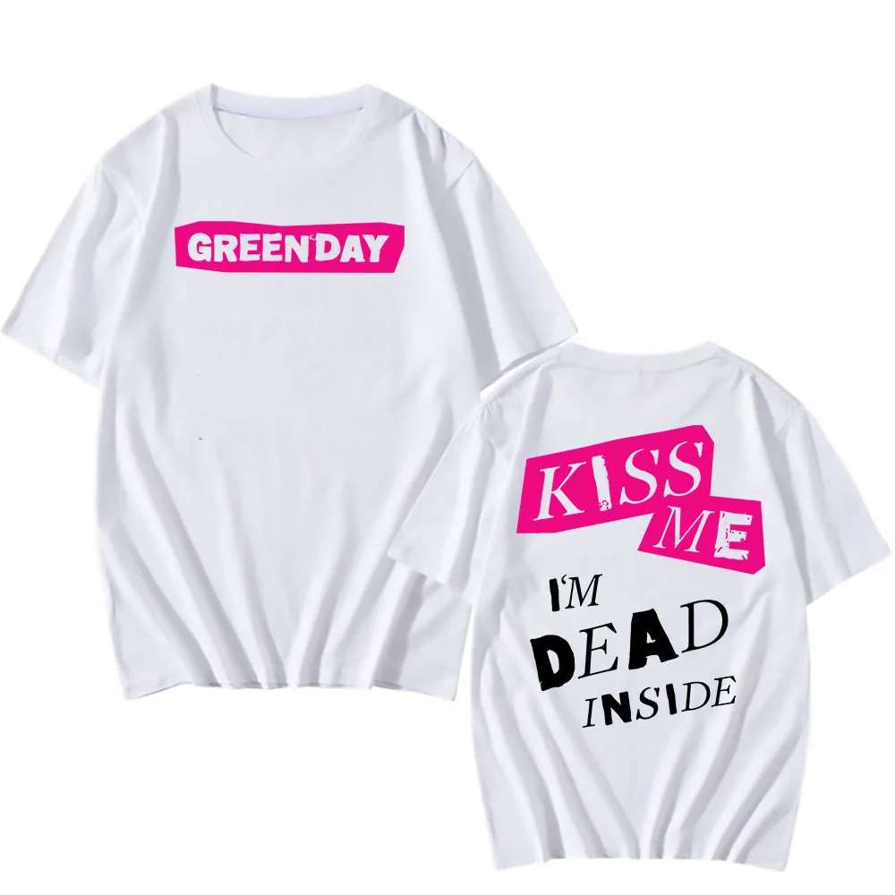 قبلني أنا ميت تي شيرت الأخضر يوم المنقذين ألبوم الجرافيك بلايز قصيرة الأكمام القطن للجنسين الشارع الشهير الهيب هوب الرجال تي شيرت طباعة #2