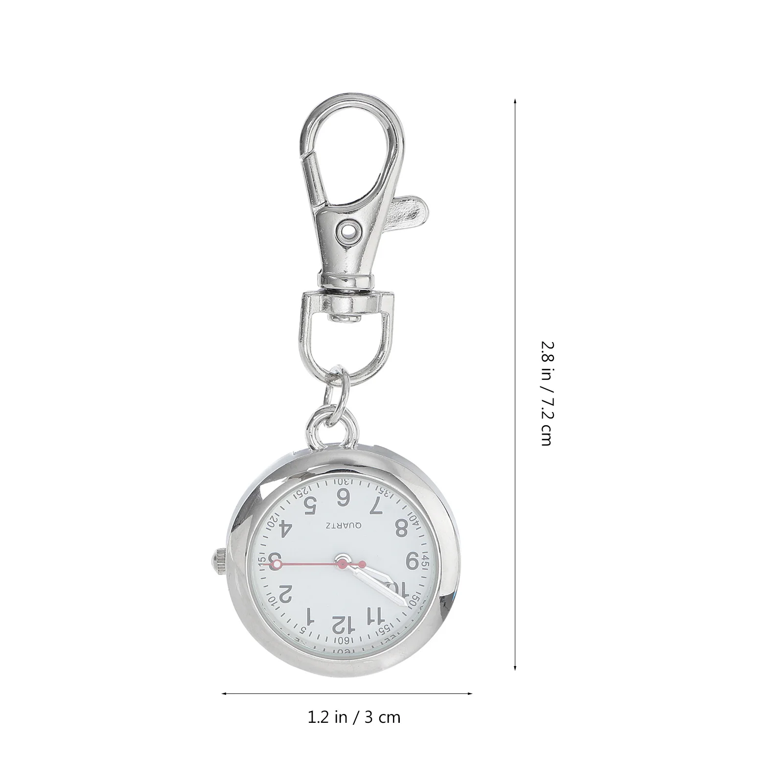 

2pcs Nurse Pocket Keychain Stainless Steel Organic Glass Hanging Watch For Medical Staff Portable Fob Watch Vintage Key Ring