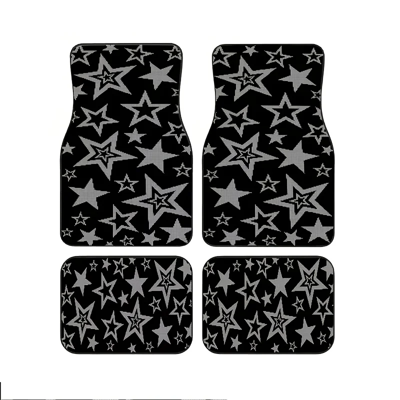 4pcs Car Floor Mat Set - Creative Star Pattern, An Ideal Gift Choice, Durable And Long-lasting, Suitable For Trucks, Sedans, SUV