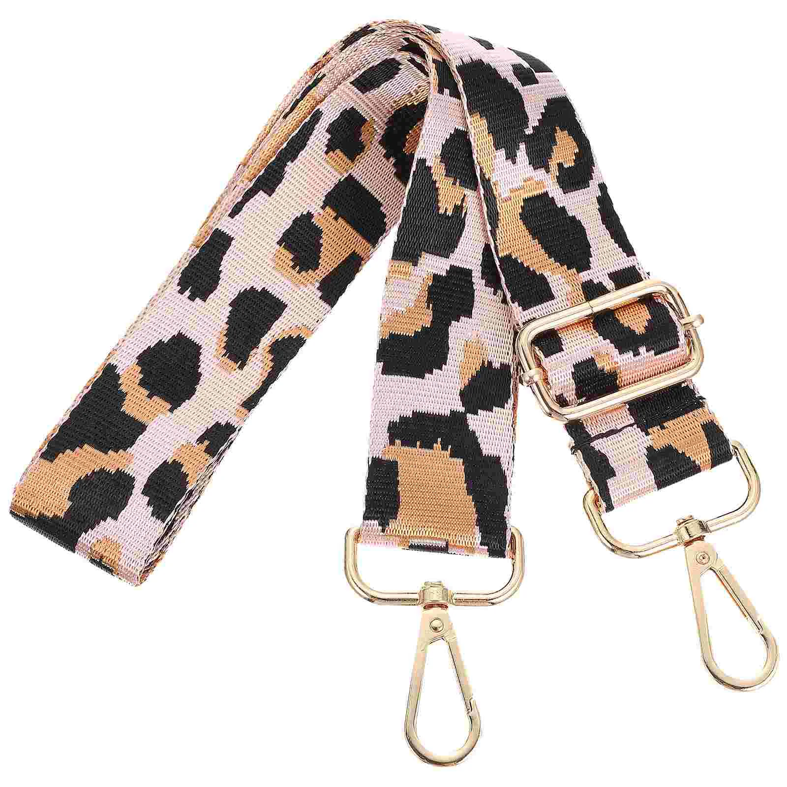 Leopard Print Adjustable Shoulder Straps DIY Bag Replacement Tote Tape Belts Sling Nylon Wide Women's