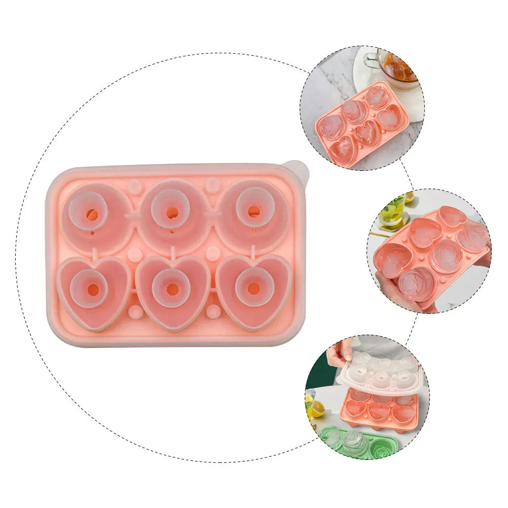 

1 set 1 Set Of Heart Shaped Cube Mold Flower Ice Cube Trays Ice Molds For Cocktails Whiskey Coffee Food Party Kitchen Bar