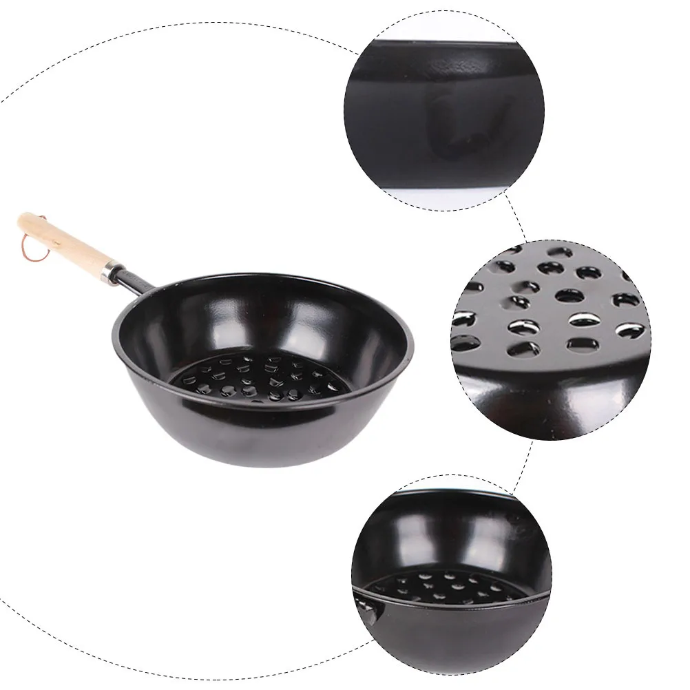 

1Pcs Charcoal Burner Portable Iron Charcoal Burning Pot Outdoor Camping Barbecue Fire Making Tool Wooden Handle Durable
