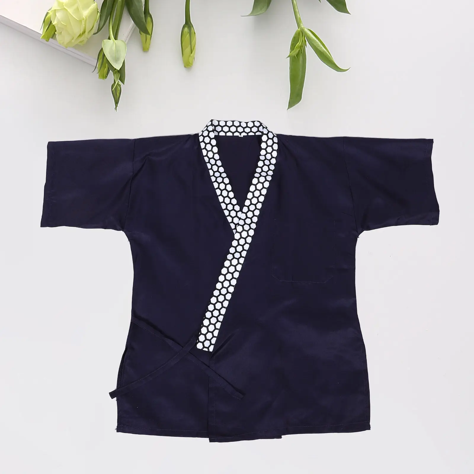 

Японский кимоно-жакет для суши-шефов, традиционная рабочая одежда из бамбукового волокна для мужчин и женщин, для ресторанов и кулинарии