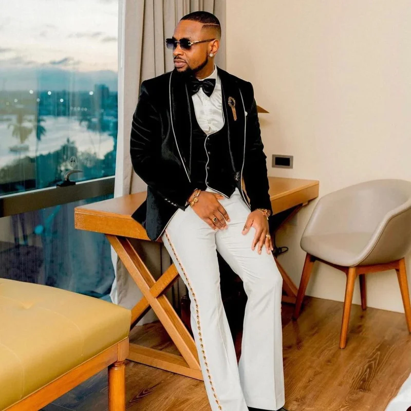 

Formal Men Suits 2 Piece Blazer+Pant Business Office Cotton Prom Wedding Tuxedo Coat Customized Formal Office Jacket Trousers