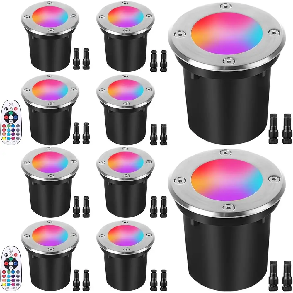 

Набор из 10 светодиодных RGBW светильников мощностью 10 Вт с изменением цвета, 12-24 В, IP67, водонепроницаемые, для наружного освещения сада и двора