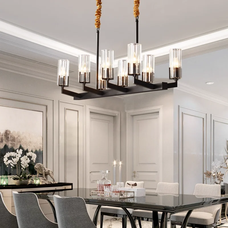 

Black Crystal Modern Luxury Chandelier Lighting Suspension Ceiling Fixture for Living Room Home Interior Decor