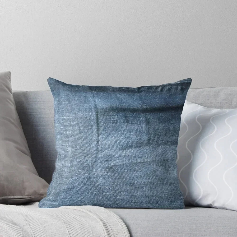 

Blue Denim Jeans Texture Background Throw Pillow Pillows Aesthetic Pillowcases For Pillows Sofa Cushion Cover pillow