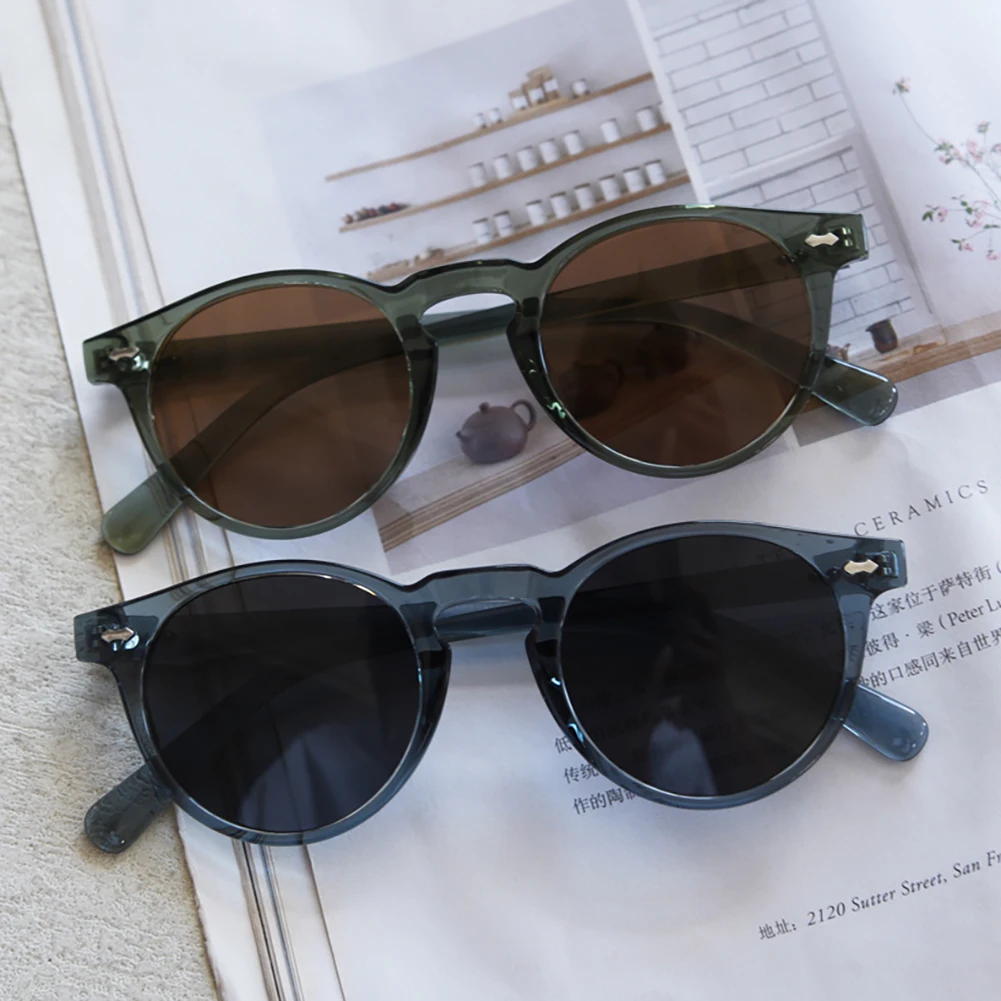 Peekaboo green blue TR90 polarized sunglasses retro women korean style vintage sun glasses for men uv400 gift items uv400