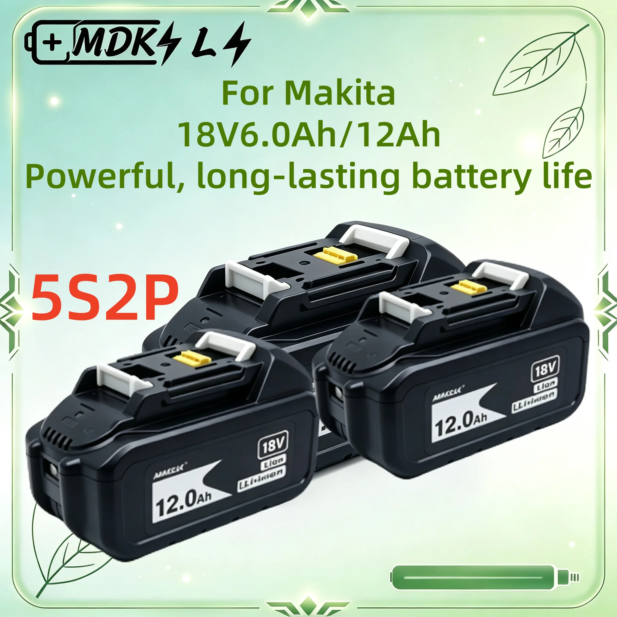 2026 For Makita 6.0AH-12.0Ah 18V Battery Li-Ion 18650 Rechargeable Replacement BL1860B BL1850 DDF486 DF488 Power Tool Battery