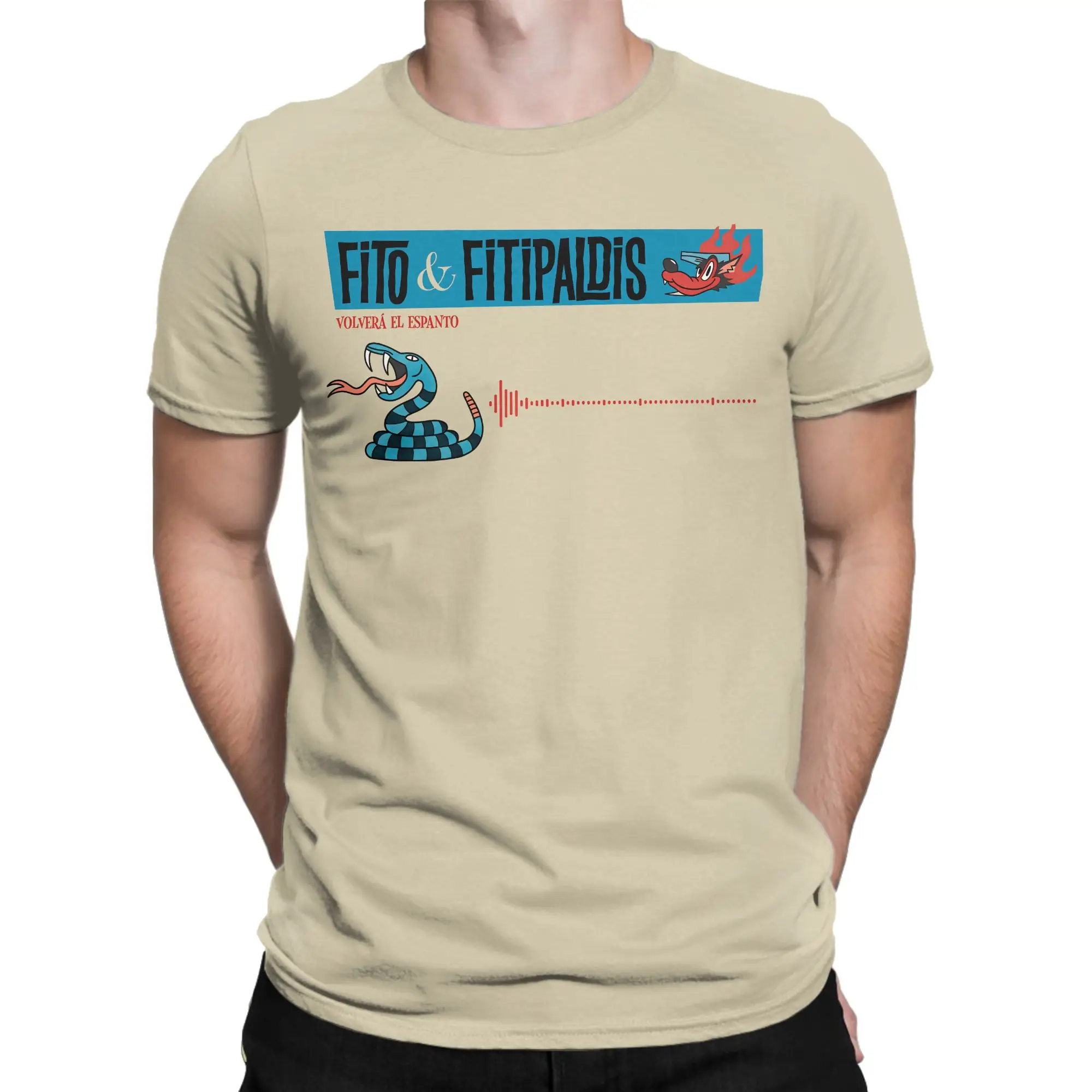 Humorous Fitos Fitipaldis Band T-Shirt Men Round Neck Cotton T Shirt  Short Sleeve Tee Shirt New Arrival Tops