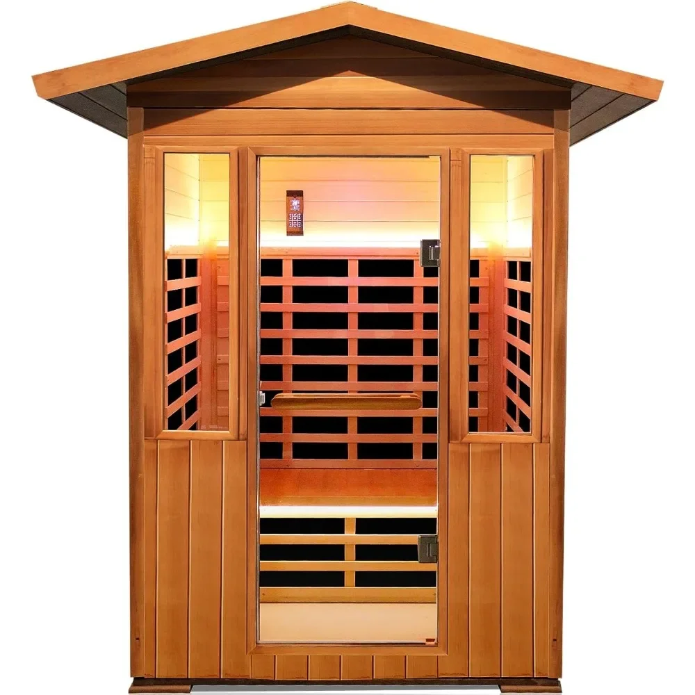 

Outdoor Sauna 2 Person Sauna Outdoors Infrared Sauna 2-Person for Home 1800w Outdoor Saunas for Home Canadian Hemlock, Saunas