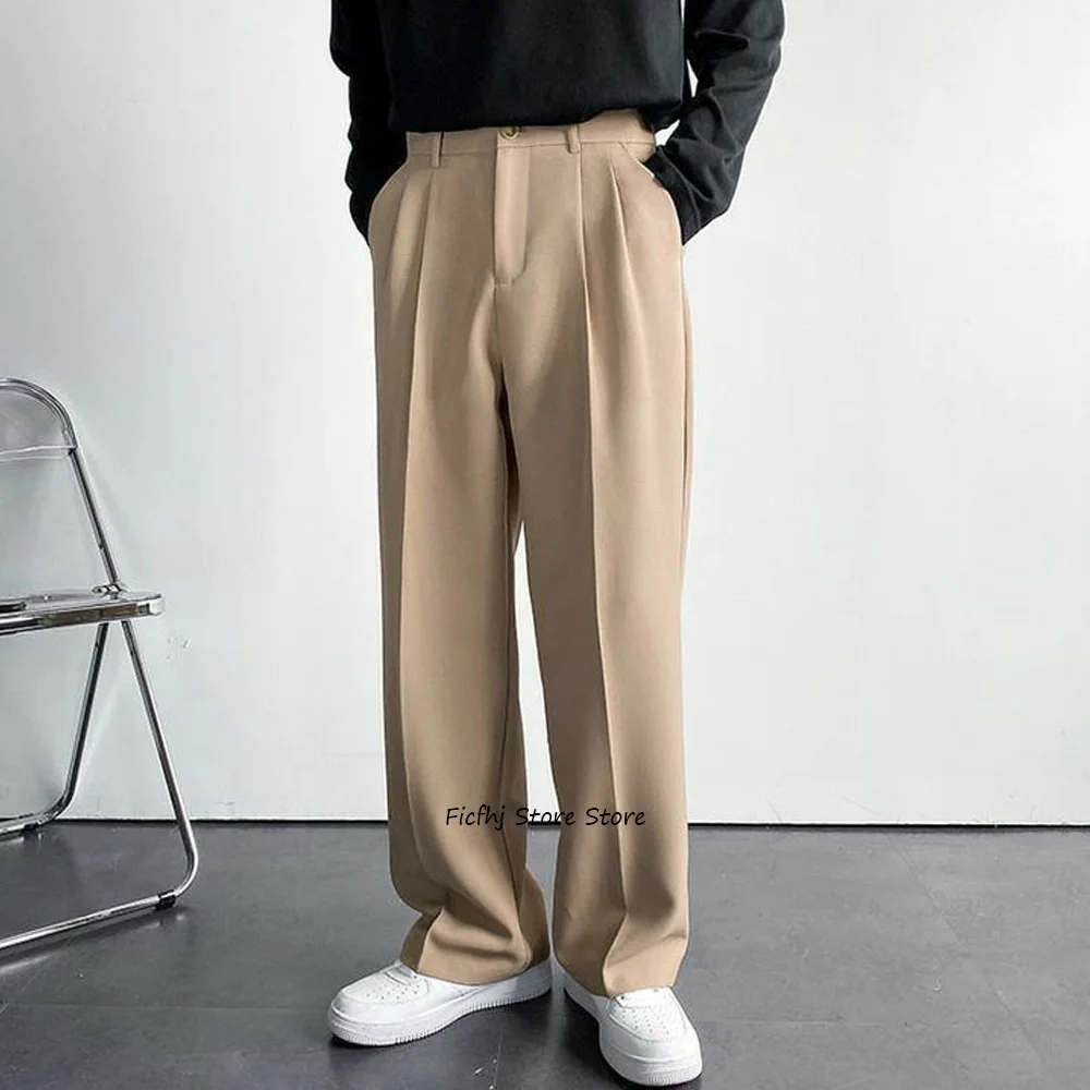 

Men's Tailoring Pants for Man Business Casual Straight Leg Solid Color Polyester Fiber Work Trousers Trouser Classic Clothing