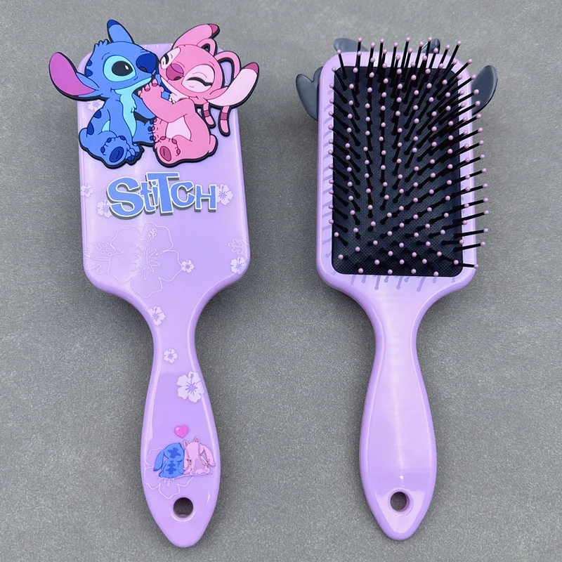 Disney-Anime Cartoon Combs para Crianças, Lilo e Stitch, Mickey e Minnie Mouse, Almofada de Ar, Massagem Pente, Escova de Cabelo para Meninas