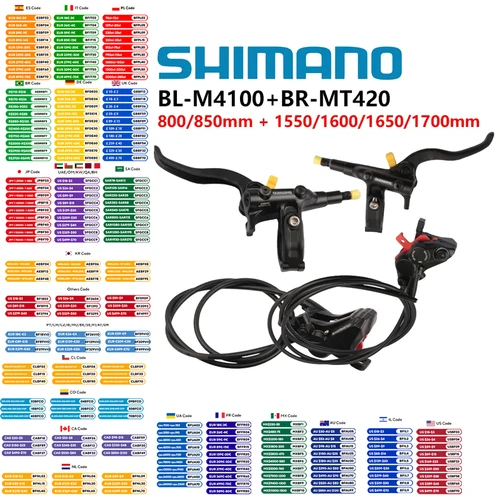 Shimano M4100 palanca de freno MT420 pinza de freno freno de disco hidráulico para MTB delantero izquierdo 800/850mm trasero derecho 1550/1600/1650/1700mm