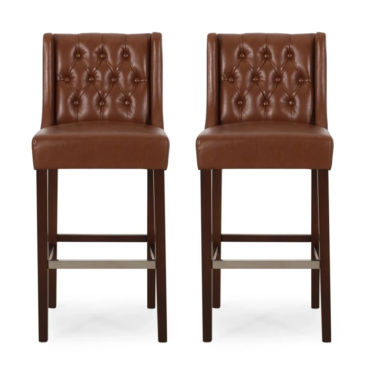 Furniture Wingback Bar Stool U.S. Warehouse Stock High Quality Unique Design Pu Leather Commercial Furniture Indoor Furniture