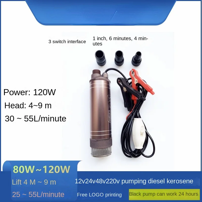 Household Electric Diesel Pumping Pumping Oil Pump Pump 12V Large Flow 24V DC Small Submersible Pump