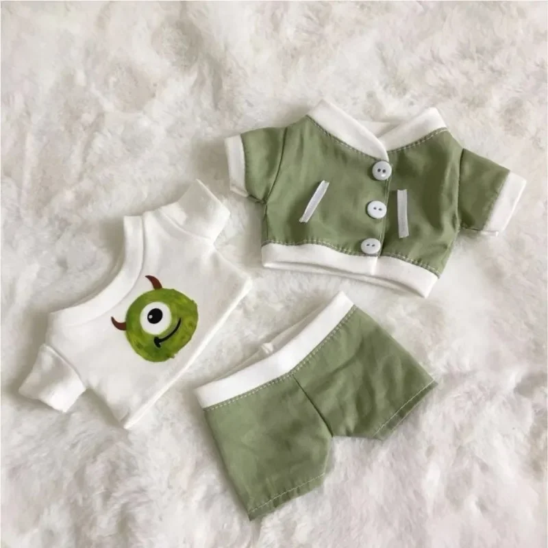 15cm 20cm Cute Green Little Monster Set Baby Clothes Star Doll Suitable Doll Clothes